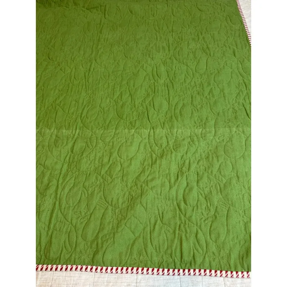 “Here Comes Santa” Handmade Cotton Flannel Quilt Panel Throw Blanket Christmas